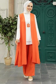 Orange Hijab Triple Suit 52341T - 1