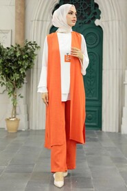 Orange Hijab Triple Suit 52341T - 3