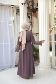 Patterned Dusty Rose Modest Ferace 29105GK - 4