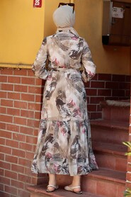 Patterned Hijab Dress 238DSN2 - 2