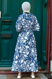 Patterned Hijab Dress 8000DSN - 3