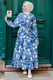 Patterned Hijab Dress 8000DSN - 2