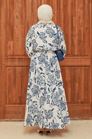 Patterned Hijab Dress 8000DSN2 - 2