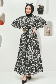 Patterned Hijab Dress 8000DSN3 - 2