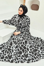 Patterned Hijab Dress 8000DSN3 - 5