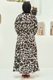 Patterned Hijab Dress 8000DSN3 - 7