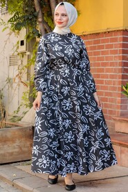 Patterned Hijab Dress 8000DSN4 - 2