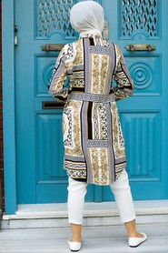 Patterned Hijab Tunic 11538DSN - 2
