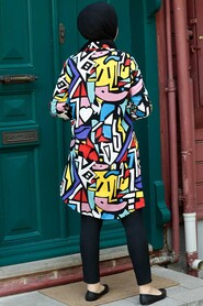 Patterned Hijab Tunic 11546DSN - 2