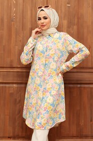 Patterned Hijab Tunic 11578DSN - 2