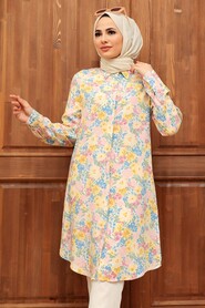 Patterned Hijab Tunic 11578DSN - 1