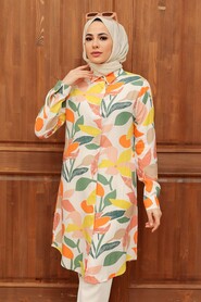 Patterned Hijab Tunic 11580DSN - 1