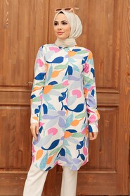 Patterned Hijab Tunic 11580DSN2 - 2