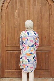 Patterned Hijab Tunic 11580DSN2 - 3