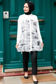 Patterned Hijab Tunic 221DSN - 1
