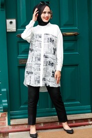 Patterned Hijab Tunic 221DSN - 2