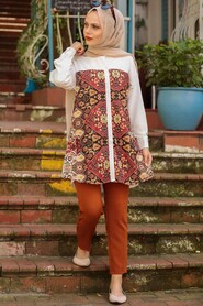 Patterned Hijab Tunic 221DSN2 - 1