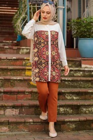 Patterned Hijab Tunic 221DSN2 - 2