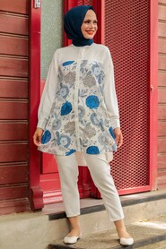 Patterned Hijab Tunic 221DSN3 - 2