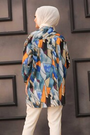 Patterned Hijab Tunic 27320DSN - 2