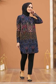 Patterned Hijab Tunic 35818DSN - 1