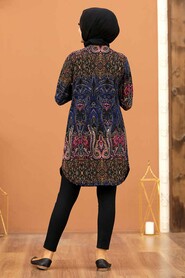 Patterned Hijab Tunic 35818DSN - 2