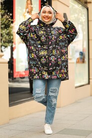 Patterned Hijab Tunic 41255DSN - 2