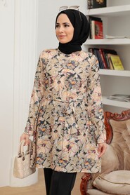 Patterned Hijab Tunic 5713DSN2 - 2