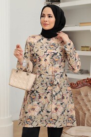Patterned Hijab Tunic 5713DSN2 - 1
