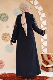 Patterned Plus Size Abaya 41565DSN3 - 3