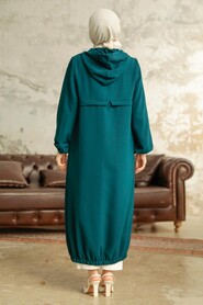 Petrol Blue Hijab Coat 5698PM - 3