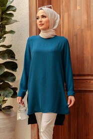 Petrol Blue Hijab Tunic 2146PM - 1
