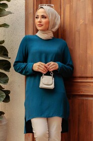 Petrol Blue Hijab Tunic 2146PM - 2