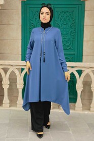 Petrol Blue Hijab Tunic 24460PM - 1