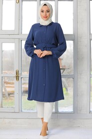 Petrol Blue Hijab Tunic 40024PM - 1
