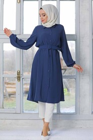 Petrol Blue Hijab Tunic 40024PM - 2