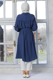 Petrol Blue Hijab Tunic 40024PM - 4