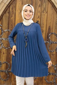 Petrol Blue Hijab Tunic 567PM - NEVA STYLE