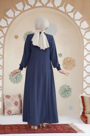 Petrol Blue Modest Abaya 45294PM - 4