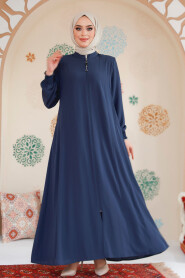 Petrol Blue Modest Abaya 45294PM - 2