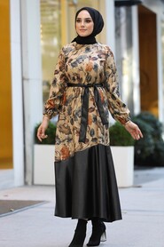 Petrol Green Hijab Dress 7635PY - 2