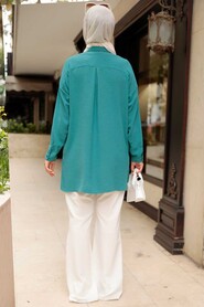 Petrol Green Hijab Tunic 3792PY - 2