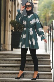 Petrol Green Hijab Tunic 61390PY - 2