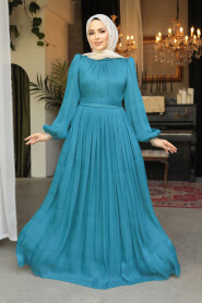 Petrol Green Modest Gown 45191PY - 1