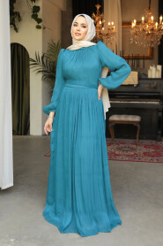 Petrol Green Modest Gown 45191PY - 2