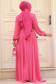 Pink Hijab Dress 2703P - 3