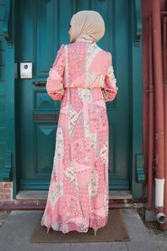 Pink Hijab Dress 2957P - 2