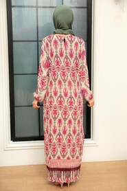 Pink Hijab Dress 3536P - 2