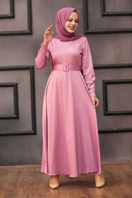 Pink Hijab Dress 7651P - 1