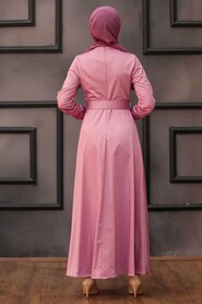 Pink Hijab Dress 7651P - 2
